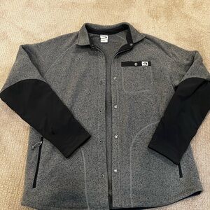 The North Face Gray and Black Fleece Shirt Jacket, XL